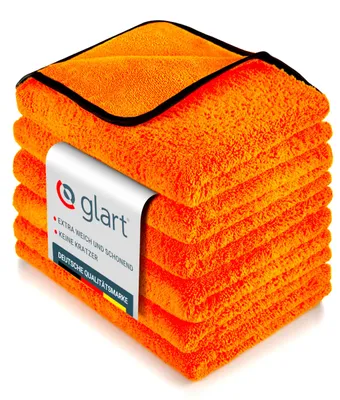Produktbild von Glart 44WG6 Auto Trockentuch XXL 90x60cm 6er Set, Kfz Mikrofaser Poliertuch Oran
