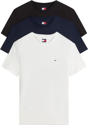 Produktbild von Tommy Jeans Herren 3er Pack T-Shirts Kurzarm aus Baumwolle, Mehrfarbig (Black/Da