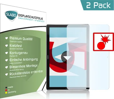 Produktbild von 2x Slabo Panzerschutzfolie für Huawei MediaPad M5 / M5 Pro (10,8 Zoll) KLAR "Shockproof" Displayfolie Schutzfolie Folie