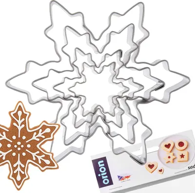 Produktbild von Orion | Ausstechformen Set - 4 Stück - Edelstahl - Schneeflocken Motiv - für Keks und Lebkuchen