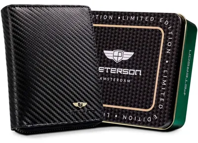 Obrázek produktu pro Peterson pánská kožená peněženka na zip RFID černá 13x10 cm