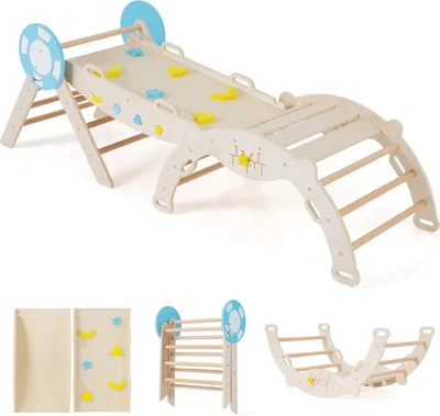 Immagine prodotto di Set da arrampicata per bambini con scivolo, arco e blocchi
