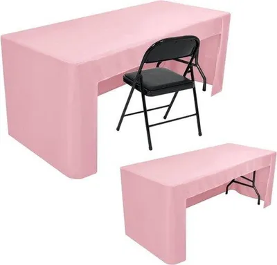 Productafbeelding van Tafelkleed - 2 stuks - Beschermhoezen voor tafel - Feestelijke decoratie - Kreukvrij polyester - 4 voet - Roze