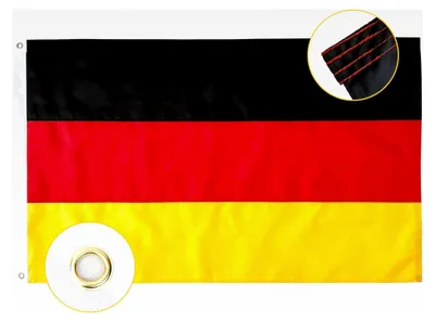 Produktbild von Deutschland Flagge 60 x 90 cm, 210D Nylon 160g/m² Nationale Flagge mit Messingösen, Robuste Fahne für den Außenbereich EM 2025