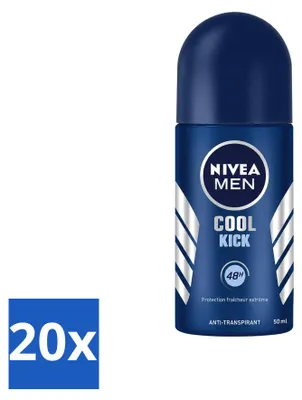 Productafbeelding van 20 x NIVEA MEN Cool Kick Deodorant Roller - 50 ml - Voordeelverpakking - 20 stuks