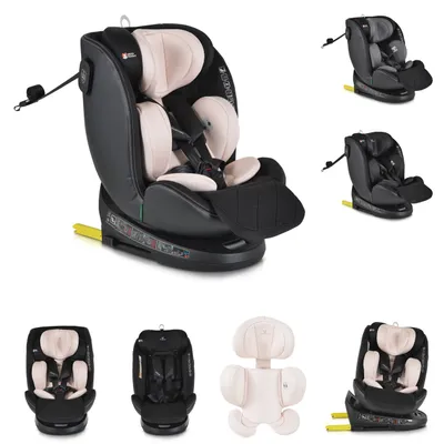Produktbild von Cangaroo Kindersitz i-Size Castor (40-150cm) Gruppe 0/1/2/3 Isofix, Kopfschutz beige/rosa