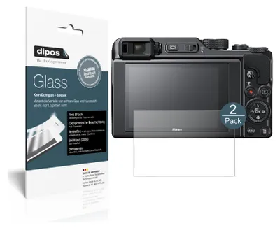 Produktbild von 2x Schutzfolie für Nikon Coolpix A1000 matt - Anti-Shock 9H Folie dipos Glass