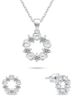 Produktbild von Zartes Silberschmuckset mit Zirkonen SET239W (Ohrringe, Halskette)