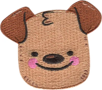 Produktbild von Hund Kopf Tier - Aufnäher, Bügelbild, Aufbügler, Applikationen, Patches, Flicken, Zum Aufbügeln, Größe: 6,3 x 5,4 cm