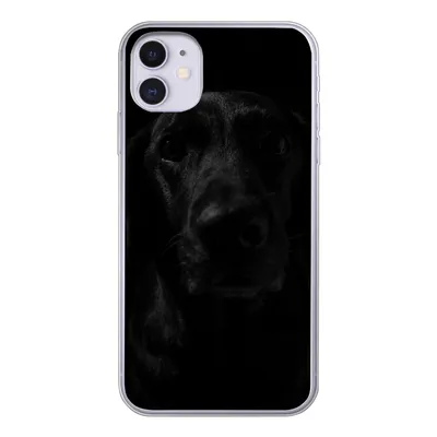 Produktbild von MuchoWow® Handyhülle Schutzhülle Hülle für iPhone 11 Hund - Haustier - Schwarz Silikon Softcase Handy Hülle - Handytasche