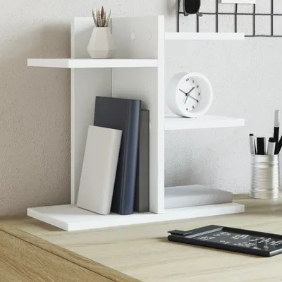 Produktbild von "im Angebot" Schreibtisch-Organizer Weiß 42x21,5x42 cm Holzwerkstoff - Stifthalter CC23479
