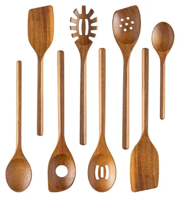 Immagine prodotto di Set di 8 cucchiai da cucina in legno di acacia