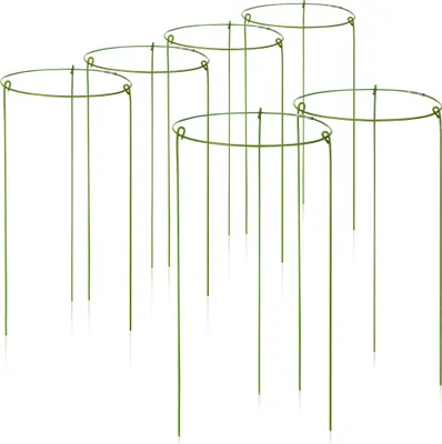 Produktbild von COM-FOUR® 6x Blumen- und Staudenhalter 28cm - Strauchstütze rund - Buschstütze für Blumen, Rankengewächse und Stauden - Ø 14 cm