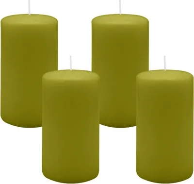 Produktbild von 4er Set Adventskranzkerzen Scottish Grün Ø 70 x 130 mm