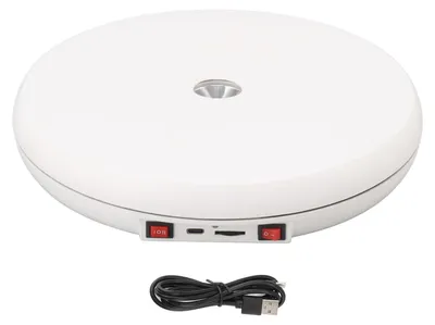 Drehplatte 25 cm, 20 kg, LED, 360° Rotation, ABS, weiß
