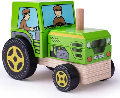 Produktbild von BigJigs Holz Stapeltraktor Lernspielzeug Traktor