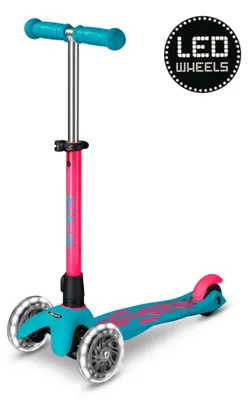 Image de Micro Mini Micro scooter Deluxe LED Neon Aqua/Rose