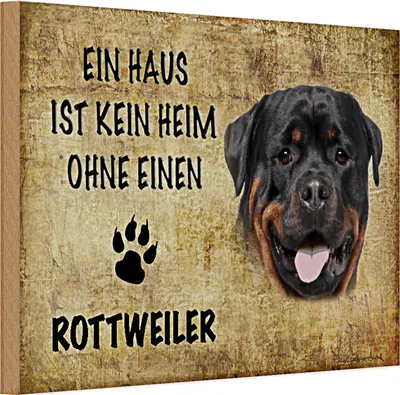 Produktbild von Holzschild Rottweiler 30x20cm Haus ist kein Heim ohne