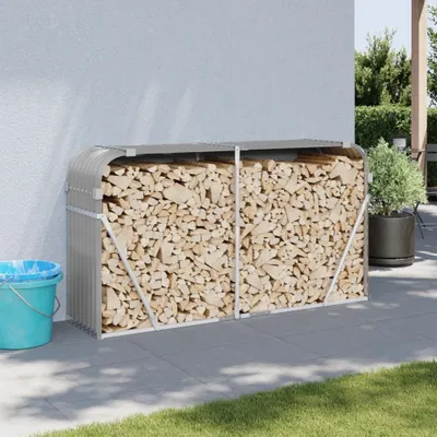 Obrázok produktu pre vidaXL Prístrešok na palivové drevo svetlosivý 180x45x100 cm Pozinkovaná oceľ