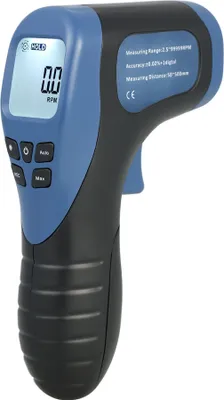 Produktbild von Handheld-Digital-LCD-Foto-Tachometer, berührungsloser Laser-Tachometerbereich 2,5–99999 U/min, Motordrehzahlmesser mit 1 Stück Reflektorband
