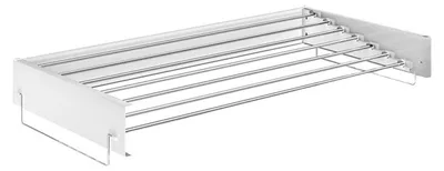 Produktbild von Zusammenklappbarer Wäscheständer zur Wandmontage mit 4 Edelstahlstangen, platzsparender, zusammenklappbarer Handtuchhalter für Bad, Waschküche und Balkon