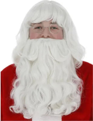 Immagine prodotto di Smiffys - Set di barba e parrucca per uomo - design natalizio SM687 (taglia unica) (bianco)