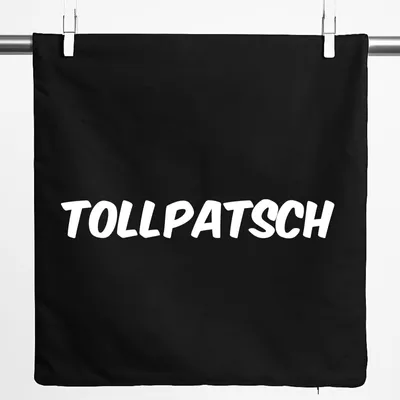 Produktbild von Huuraa Kissenbezug Tollpatsch Schriftzug 40x40cm Black Baumwolle Dekokissenbezug Geschenkidee