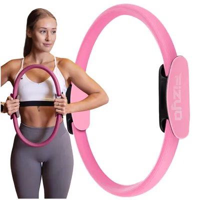 Zdjęcie produktu dla Fizyo Obręcz do Jogi i Pilatesu, Pierścień do Ćwiczeń Gimnastycznych, Fitness, Yoga Ring, Kółko, Koło 38 cm - Różowa