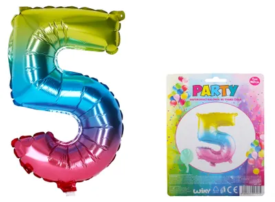 Obrázok produktu pre Nafukovací balón - číslo 5 dúha