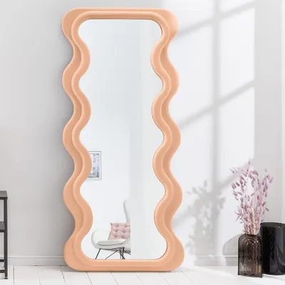 Produktbild von riess-ambiente Design Wandspiegel CURVY 160cm apricot Pastell Spiegel Hängespiegel Dekoration