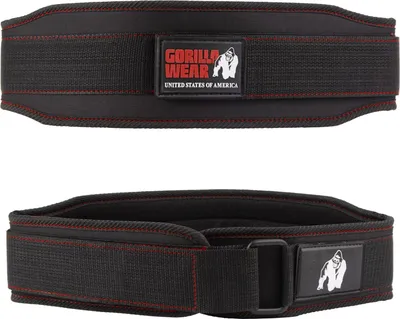 Immagine prodotto di Gorilla Wear cintura di sollevamento pesi da 4 pollici per donna - nero/rosso - M