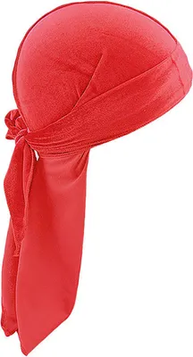 Produktbild von Durag-Mütze, einfarbig, ultraweich, hält warm, Samt, für Herren und Damen, Kopfwickel mit langem Schwanz für den Winter, Rot