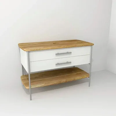 Produktbild von Devo Waschtischunterschrank Oval BxHxT 113 x 74 x 55 cm weiß/Eiche/grau