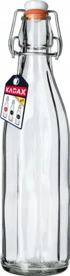 Image de Bouteille en verre - 1 L - Pour vin, teinture et jus - Avec bouchon