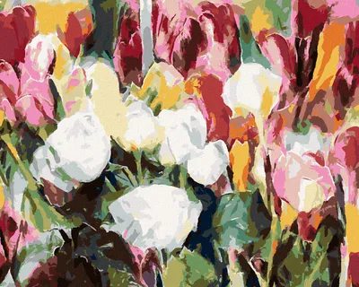 Produktbild von Zuty - Malen nach Zahlen - BILD VOLLER ROSEN UND TULPEN, 40x50 cm, mit Keilrahmen (bereits gespannt)