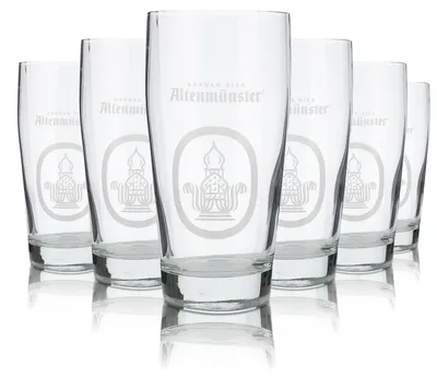 Produktbild von 6x Altenmünster Glas 0,5l Bierglas Willi Becher Pokal Reliefschliff Gläser Set
