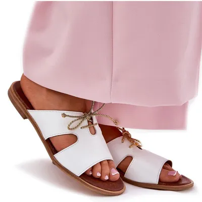 Produktbild von Leder Damen Sandalen Mit Flachem Absatz Weiße Zazoo 3022 36