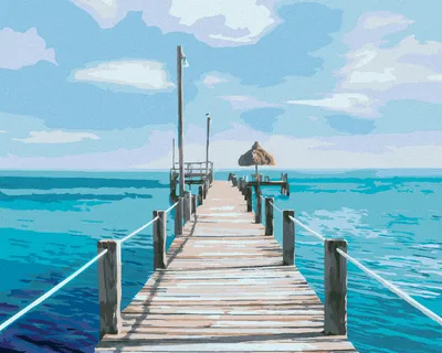 Produktbild von Zuty - Malen nach Zahlen - SEEBRÜCKE UND MEER (TED DAVIS), 40x50 cm, ohne Keilrahmen