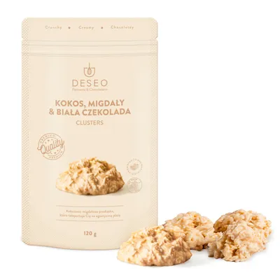 Zdjęcie produktu dla Clusters Kokos, Migdały & Biała Czekolada DESEO