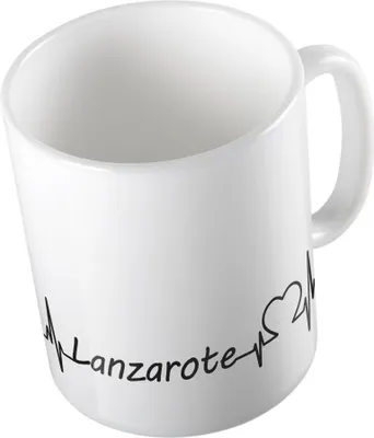 Produktbild von Huuraa Kaffeetasse Lanzarote Geschenk Tasse Weiß 330ml Lanzarote Präsent