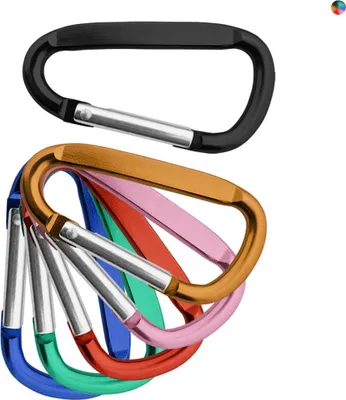 Image de CombiCraft porte-clés mousqueton ensemble de couleurs - 60 x 30 mm - ensemble de 6 couleurs