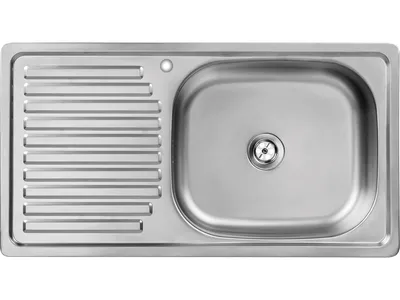 Produktbild von VBChome Edelstahlspüle 75 x 40 x 14 cm Edelstahl Glatt Küchenspüle mit Hahnloch Spüle Linksseitig Pflegeleichte Abtropffläche Ablaufgarnitur Siphon