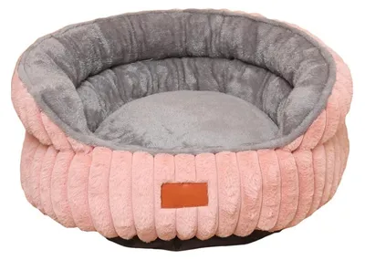 Immagine prodotto di Cuccia per cani a forma di ciambella, morbida e rotonda, in peluche, per animali domestici, adatta anche per gatti, colore rosa, 40 cm di diametro
