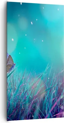 Produktbild von Bild auf Leinwand - Leinwandbild - Schmetterling Wiese Blume - 65x120cm - Wand Bild - Wanddeko - Leinwanddruck - Bilder - Kunstdruck - Wanddekoration - Leinwand bilder - Wandkunst - PA65x120-4077