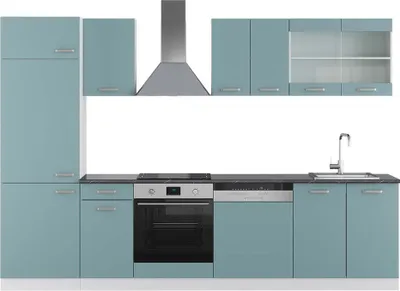 Produktbild von Küchenzeile Vicco R-Line Blau-Grau/Weiß 300 cm , AP Anthrazit, Model 42685