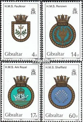 Produktbild von Briefmarken Gibraltar 1983 Mi 465-468 (kompl.Ausg.) postfrisch Schiffswappen