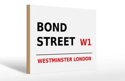 Produktbild von Holzschild London 30x20cm Bond Street W1