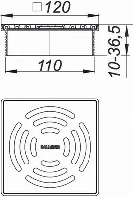 Produktbild von DALLMER Aufsatz DallDrain Select, 120 x  120 mm