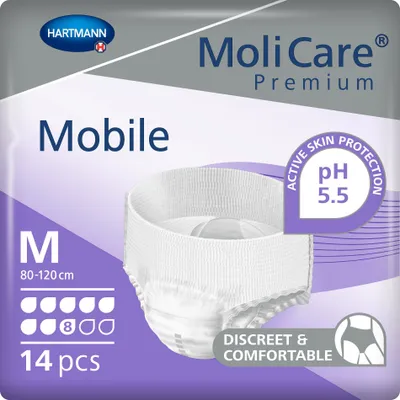 Produktbild von Hartmann MoliCare, Unisex, M, Weiß, 80 - 120 cm, 14 Stück(e), Tasche