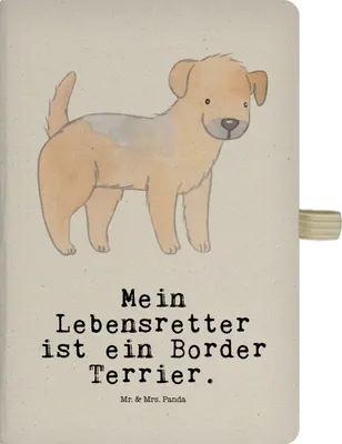 Produktbild von Mr. & Mrs. Panda Tagebuch Border Terrier Lebensretter - Transparent - Geschenk, Kladde, Schreibheft, Reisetagebuch, notizbuch, A5